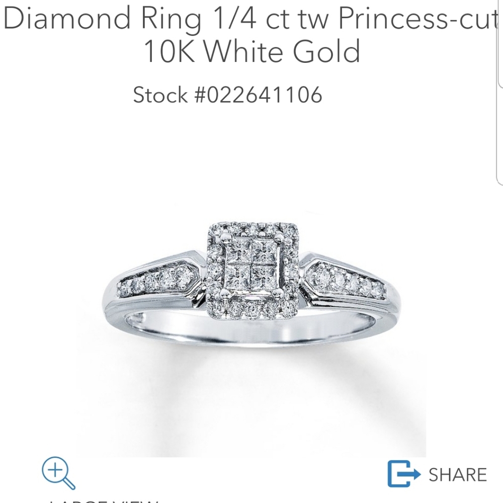 1/4 CT Princess-Cut Diamond Ring